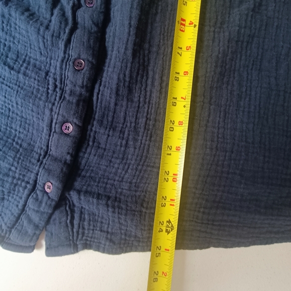 KIABI Navy Blue Cotton Gauze Oversized Button Down Blouse - XXL - Picture 7 of 7